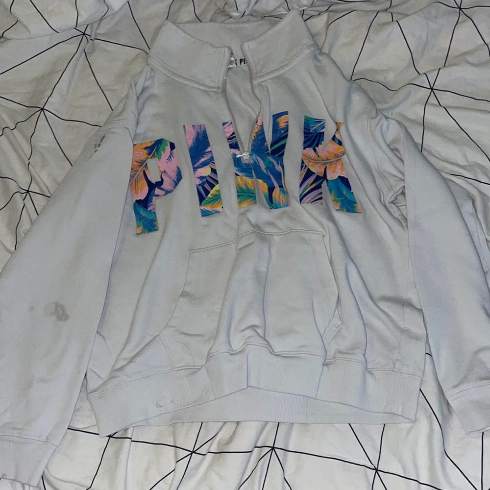 pink quarter zip hoodie